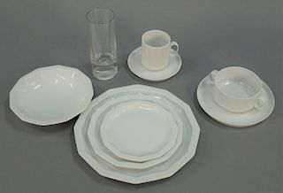 Set of Rosenthal china dinnerware, service for eleven along with seven goblets signed Rosenthal. 105 total pieces, goblet ht.