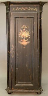 Habersham paint decorated armoire cabinet with fitted drawers. ht. 89in., wd. 40in.