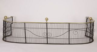 Wire and Brass Fireplace Fender, 18th Century