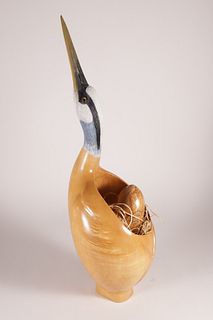 Mirabelli Carved Burl-Maple Egret