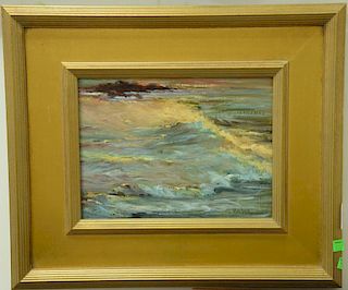 Stan Moeller (20/21st century) oil on board, "Wind, Water and the Sun" Mystic Seaport Maritime Gallery label on back with ori