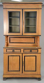 Continental three part hutch, 19th century. ht. 88 1/2in., wd. 45in., dp. 16 1/2in.