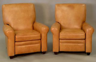 Pair of leather barcaloungers.