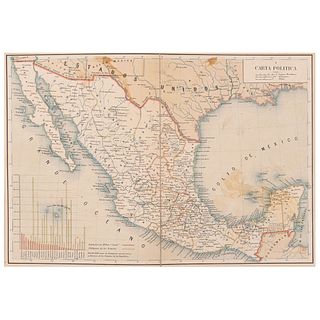 García Cubas, Antonio. Atlas Pintoresco e Histórico de los Estados Unidos Mexicanos. México, 1897. Portada y 13 cartas geográficas.
