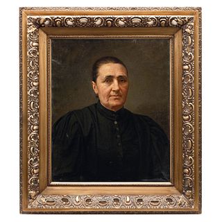JOSÉ MARÍA OBREGÓN  (MÉXICO, 1832-1902). RETRATO DE DAMA. Óleo sobre tela. Firmado y fechado "J. Obregón México 1897".
