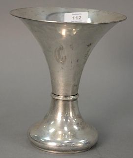 Stieff sterling silver trumpet vase, monogrammed ht. 7 3/4in., 12.4 t oz.