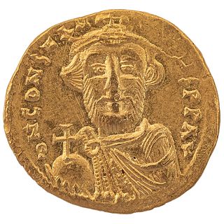 Imperio Bizantino. Solidus, Emperador Constante II el Barbado. Constaninopla, 648 - 649. Moneda en oro, 19 mm. Peso: 4.51 gramos.