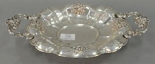 Silver two handle dish. wd. 14in., 11.5 t oz.