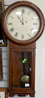 Seth Thomas rosewood long drop regulator clock with brass weight, second hand missing. ht. 36in.