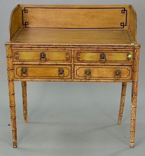 George III faux bamboo wash stand, now with plain top, 19th century. ht. 39in., wd. 26in., dp. 20in.