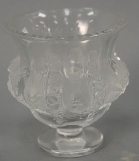 Lalique "Dampierre" crystal footed vase, ht. 5in., dia. 4 1/2in.