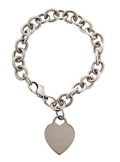 Tiffany & Co. Sterling Silver Bracelet with Heart Charm 