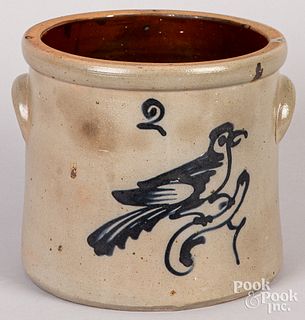 Two-gallon stoneware crock, 19th c.