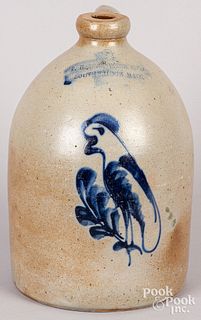 Massachusetts two-gallon stoneware jug, 19th c.