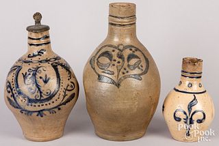 Three German stoneware pitchers