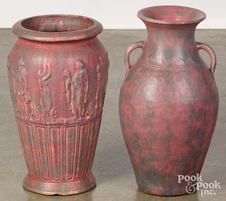 Two Burley Winter art pottery floor vases