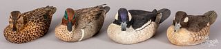 Two pairs carved and painted duck decoys