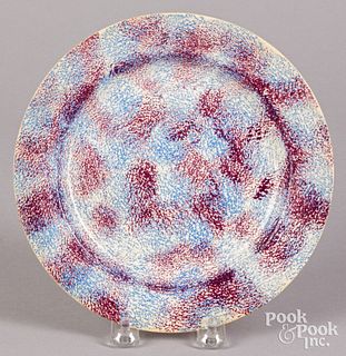 Blue and purple rainbow spatter plate