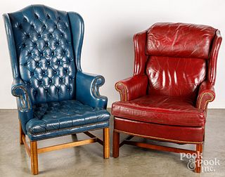 Two Chippendale style easy chairs