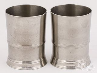 Pair of New York pewter beakers, ca. 1840
