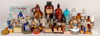 Large group of medicine/apothecary bottles