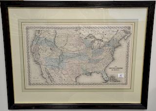 Two hand colored engraved double page large folio maps including The United States of America and Map of New York and the Adj