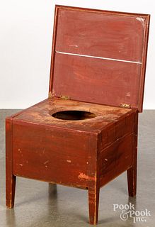 Painted pine commode, 19th c.