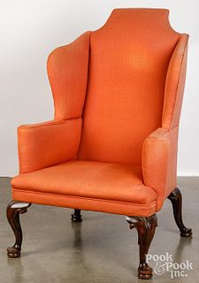 Queen Anne style mahogany easy chair