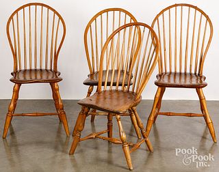 Four bowback Windsor chairs, ca. 1800