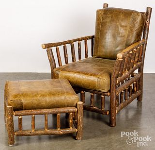 Adirondack style chair and ottoman