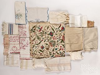 Textiles including an Indian crewelwork panel