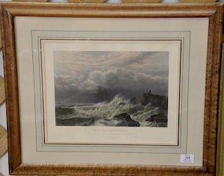 Pair of colored lithographs including Indian Rock, Narragansett Bay after De Haas by Robert Hinshelwood and Lake Champlain, f