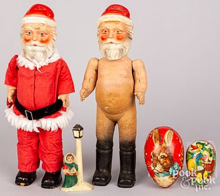 Two composition Santa Claus figures, mid 20th c.