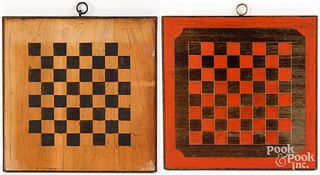 Two contemporary painted gameboards