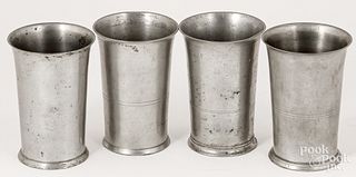 Two New York pewter beakers, 19th c.