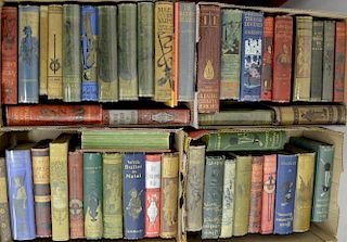 Set of 45 Henty books, some first editions with colored gilt bindings.