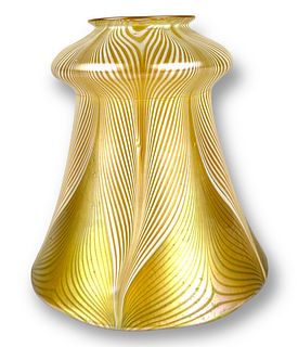 Quezal Pulled Feather Glass Lamp Shade