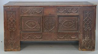 Early chest made up of old parts. ht. 31in., wd. 60in., dp. 26in.