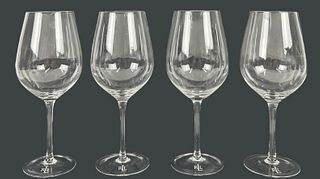 (4) Ralph Lauren Long Stem Wine Glasses