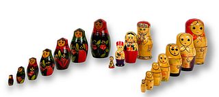 (3) Russian USSR Nesting Dolls