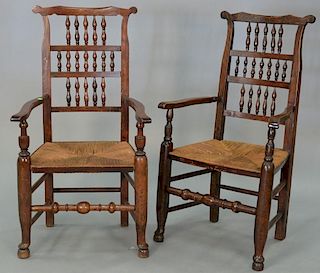 Four Continental armchairs, French, mostly 18th century.