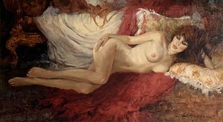 Howard Rogers "Evelyn" Nude Woman Oil on Canvas
