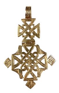 18K Gold Hand Made Ethiopian Coptic Cross