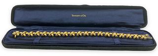 Tiffany & Co 18K Gold "X" Link Bracelet