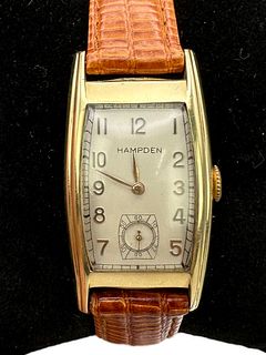 Vintage 14K Gold Hampden 17 Jewel Watch