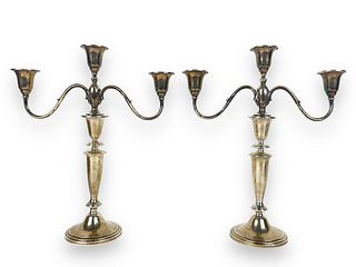 (2) Weighted Sterling Silver Tall Candelabras