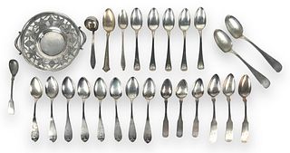 Group Of Asst. Antique Coin & Sterling Silver