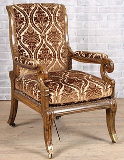 Regency Style Faux Rosewood Grain Painted Chair