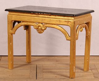 English 19th C. Gilt Wood Console Table