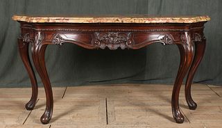 Antique Marble Top French Style Console